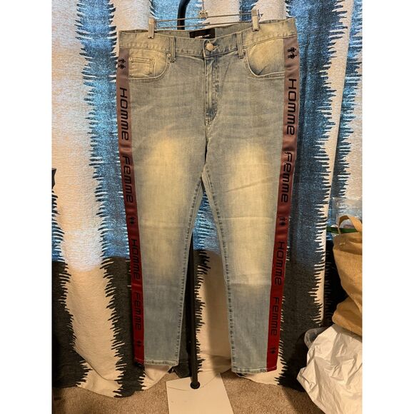 NWT Homme Femme Tesla Denim Gradient Jeans size 40 - Picture 3 of 11
